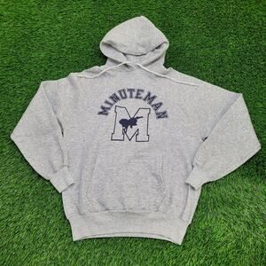 Vintage Minuteman Hoodie Womens Large 21x24 Arch